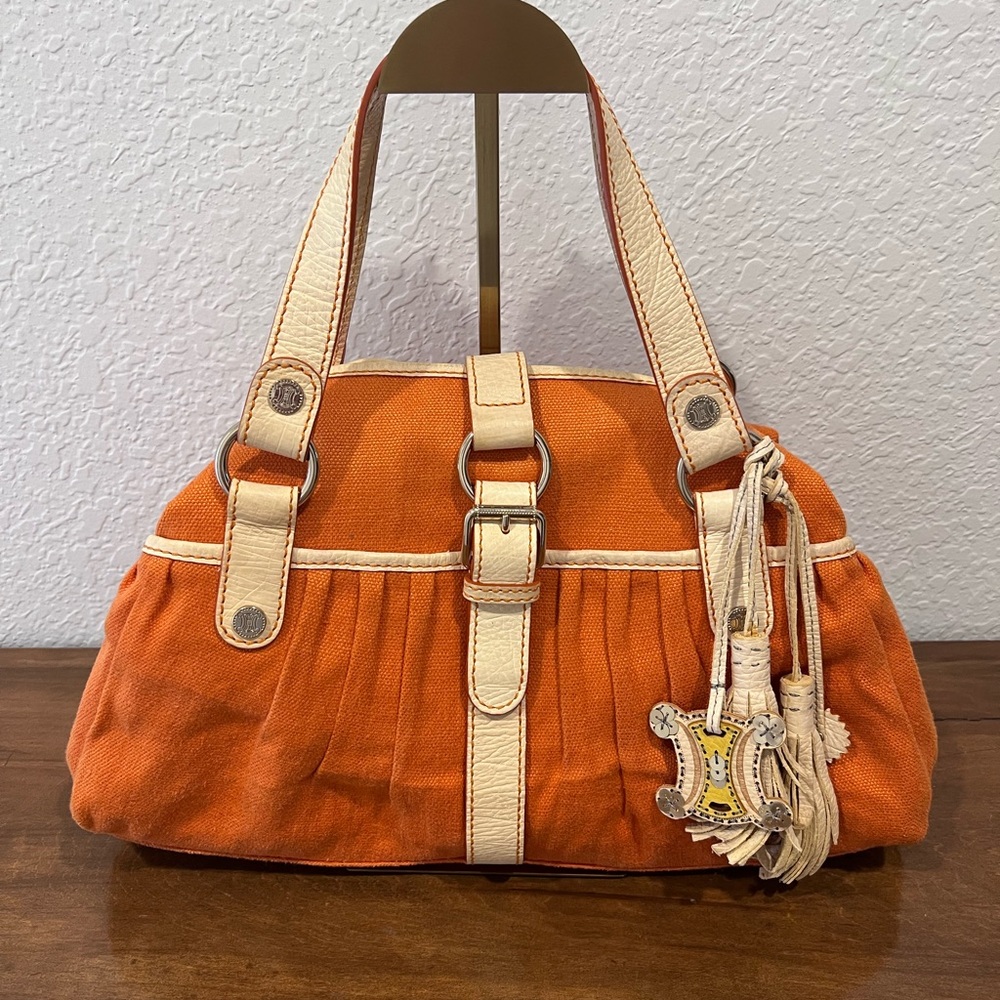 RARE Celine Orange Canvas Tote Bag